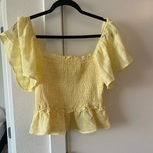 ASTR Yellow Peplum Blouse